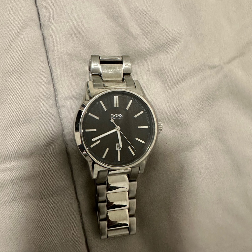Hugo Boss Black Dial Silver Bracelet Watch